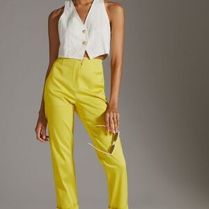 Yellow High-Waisted Pants